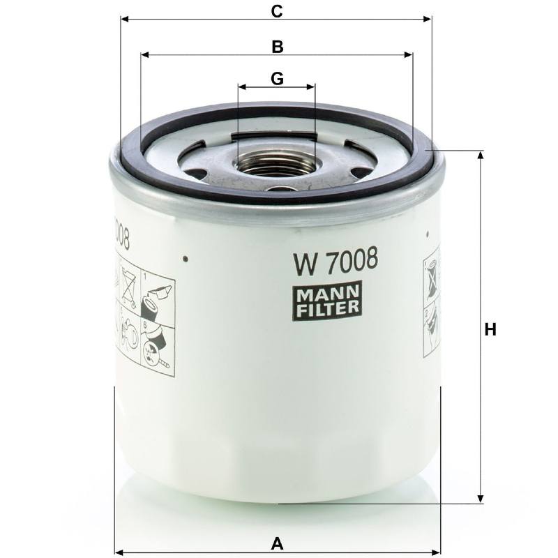 маслен филтър Mann filter w 7008 за ford