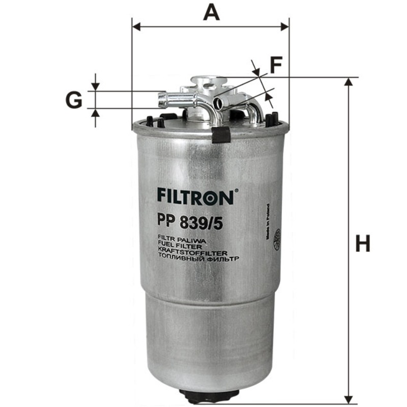 горивен филтър filtron pp839/5 за шкода