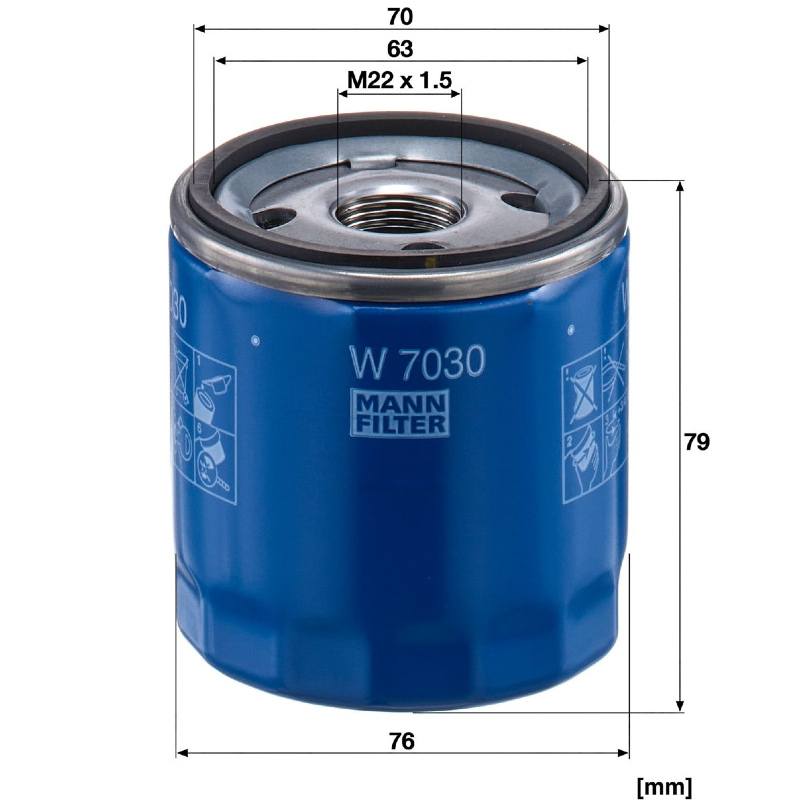 маслен филтър mann filter W 7030 за alfa romeo и jeep